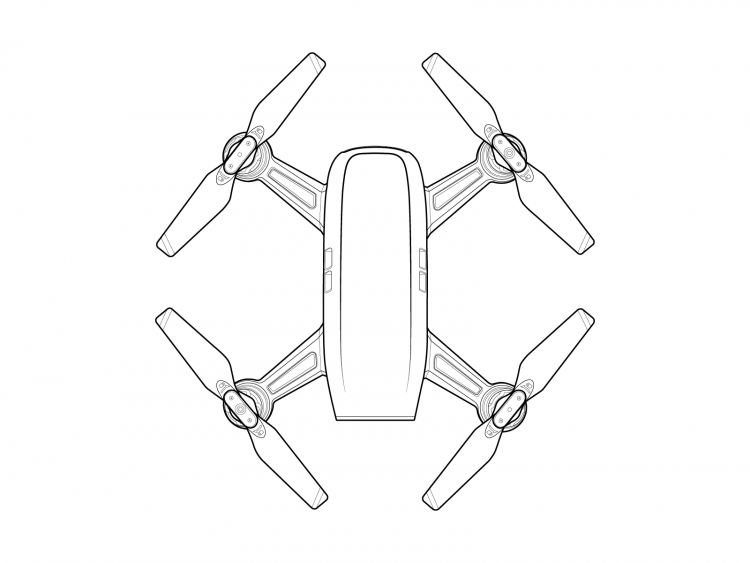 Дрон DJI чертеж