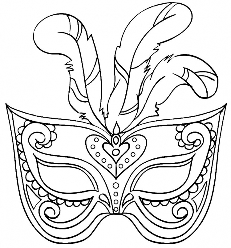 Карнавальная маска раскраска