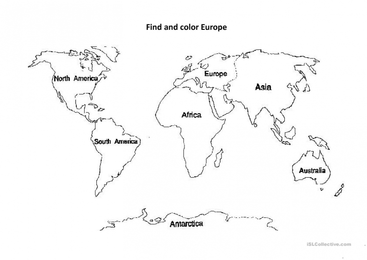 Раскраска Карта мира