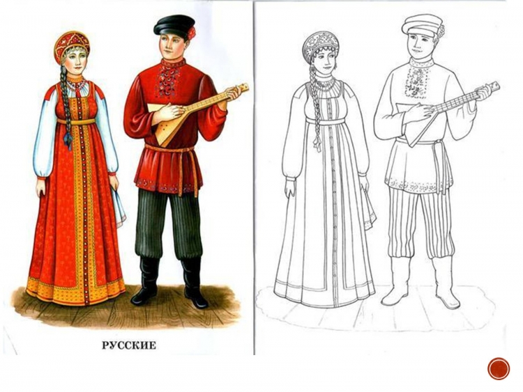 Поэтапное рисование национального костюма