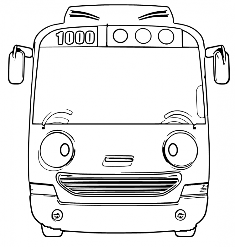 Раскраска автобус Тайо
