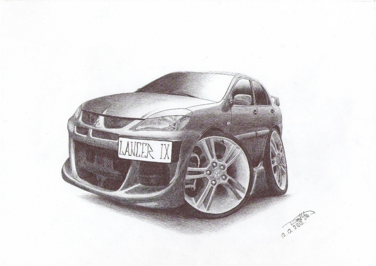 Mitsubishi Lancer Evolution x нарисованный