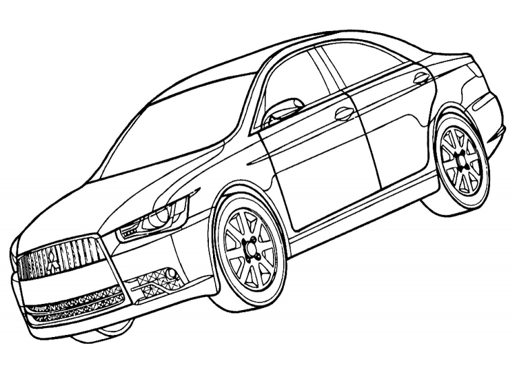 Mitsubishi Lancer Evolution x раскраска