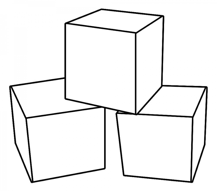 Раскраска для детей кубики