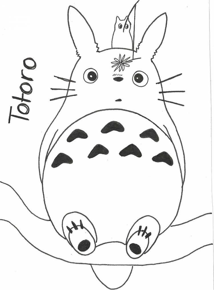 Totoro Black and White