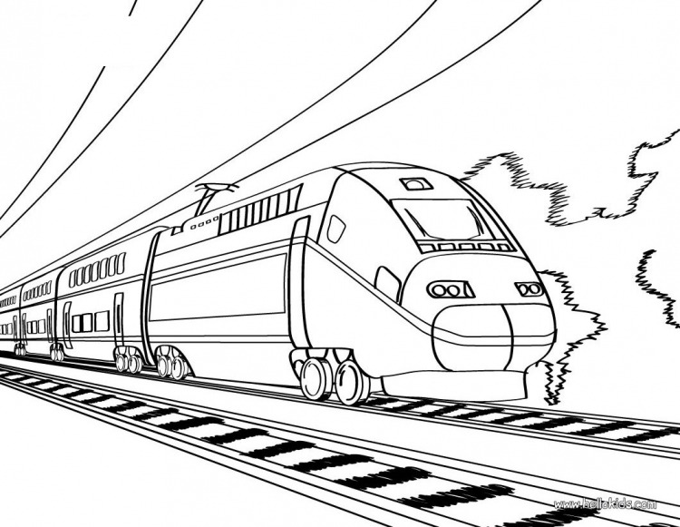 Скоростной поезд раскраска