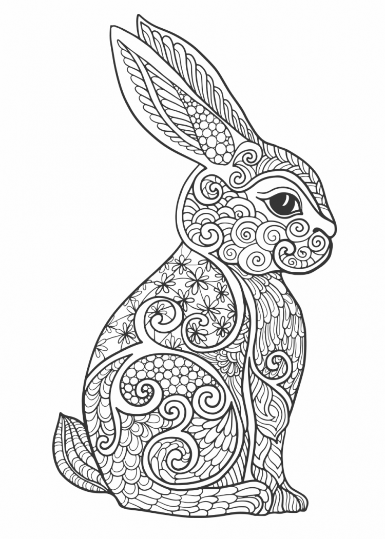 Кролик раскраска антистресс
