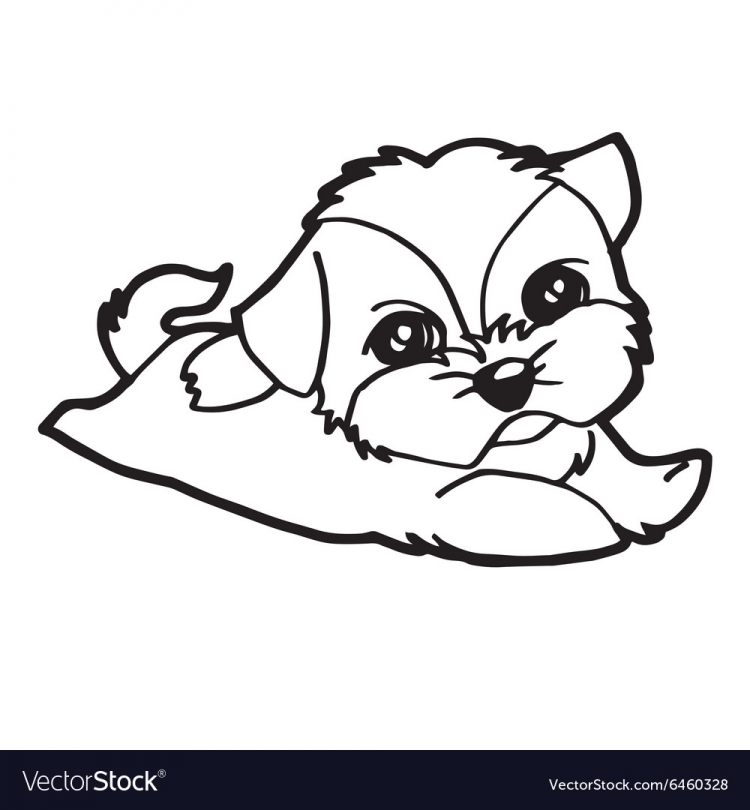 Раскраска щенок с косточкой