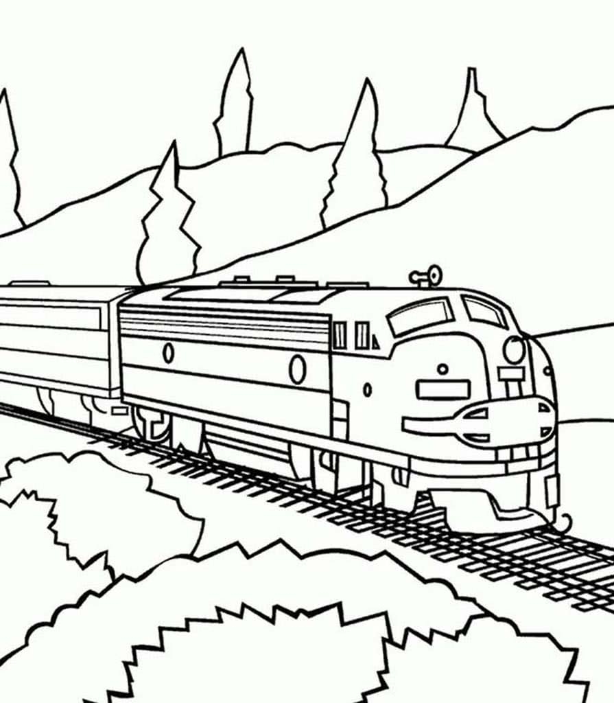 Товарный поезд раскраска - 58 фото