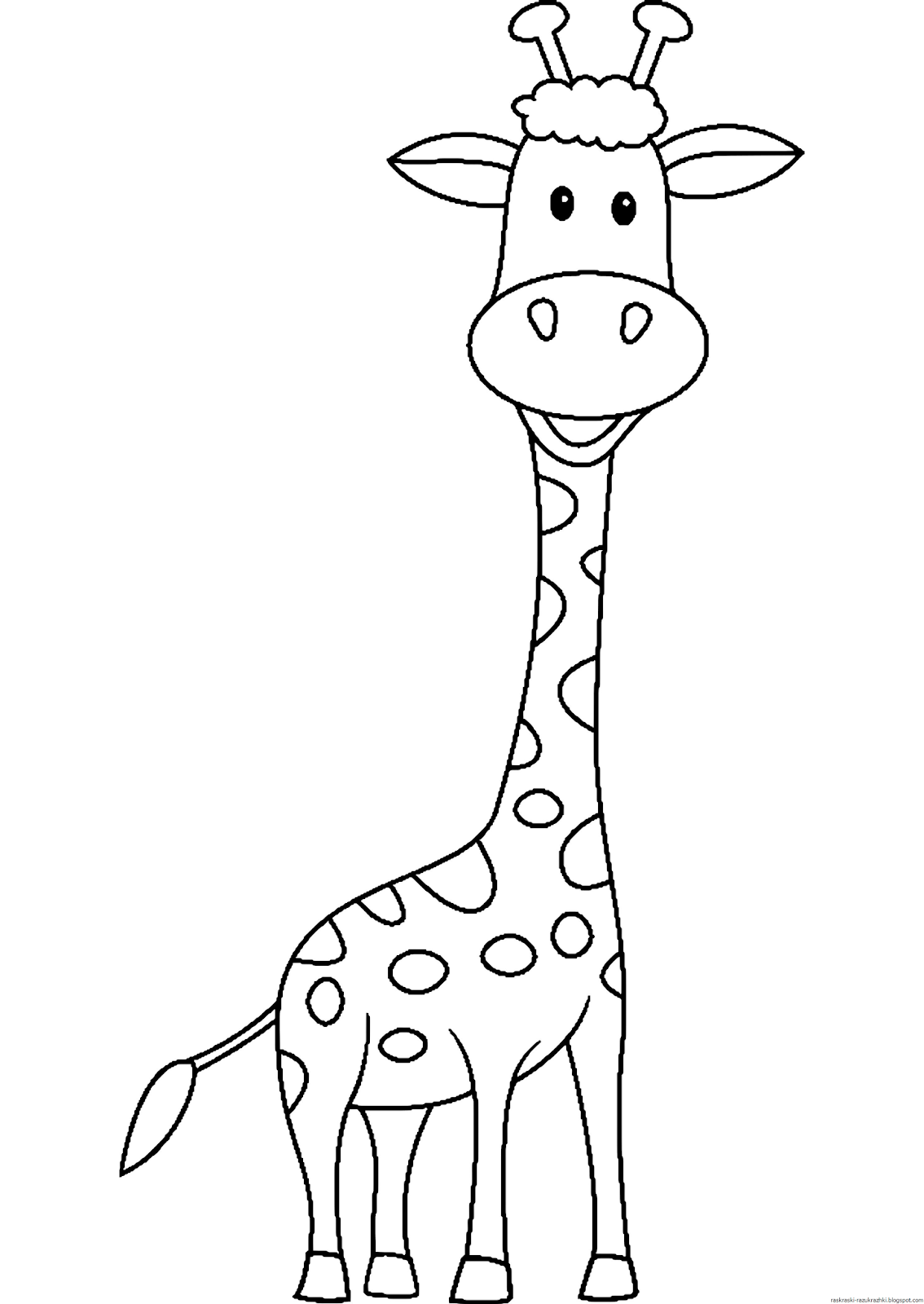Жирафик раскраска - 54 фото