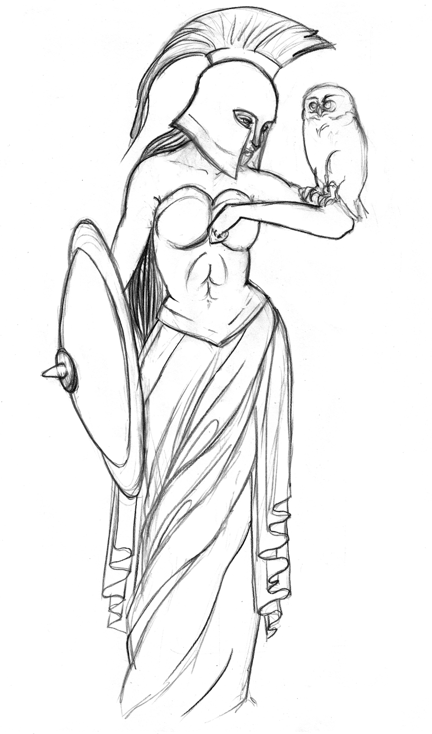 Рисунок богини афины