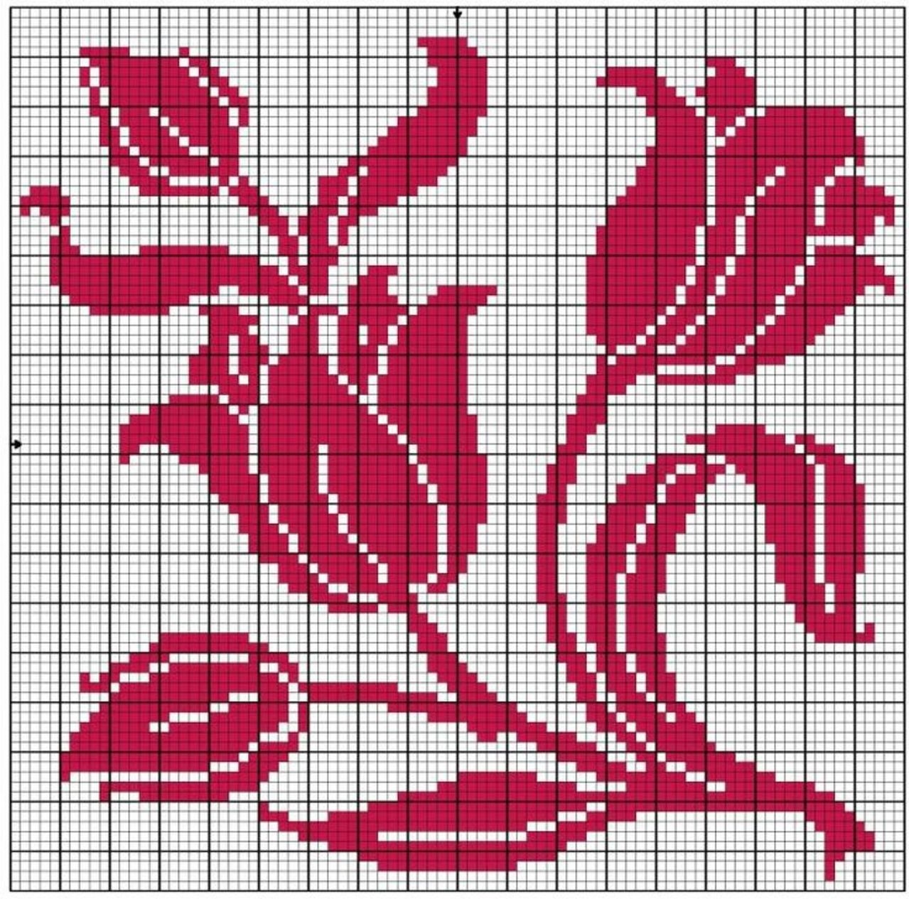 Схема вышивки «Цветы монохром народные» (№806298)