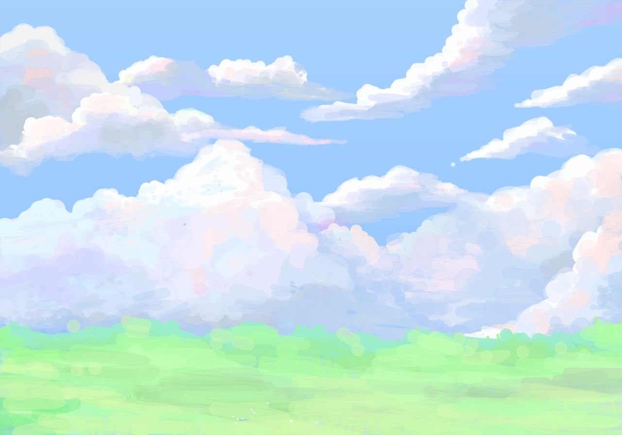 Раскраска небо с облаками
