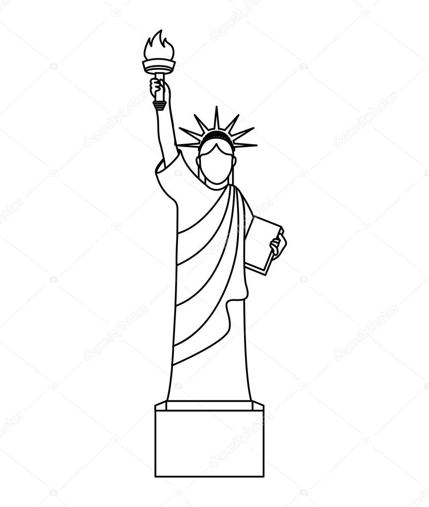 нарисовать статую свободы