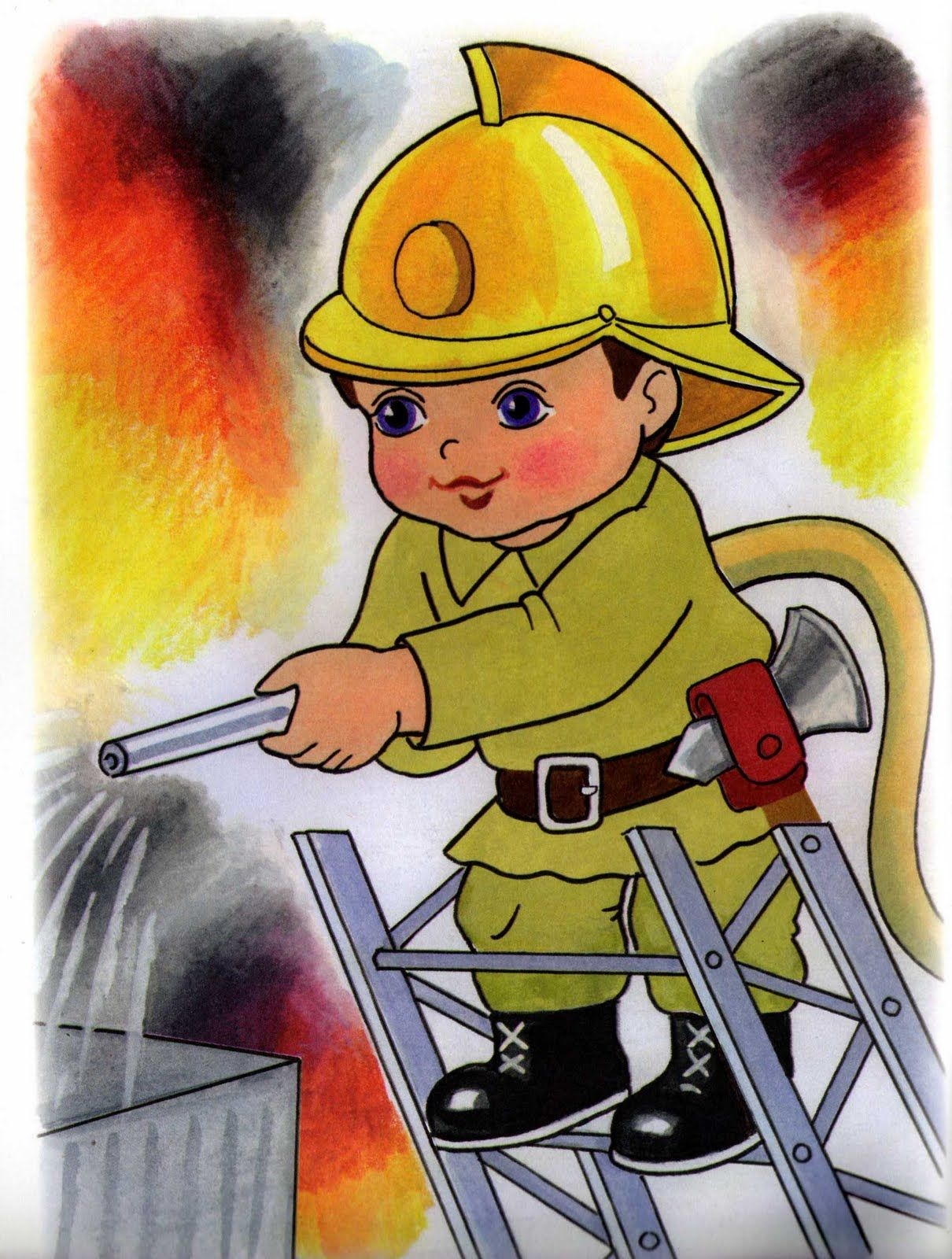 Пожар рисунок для детей