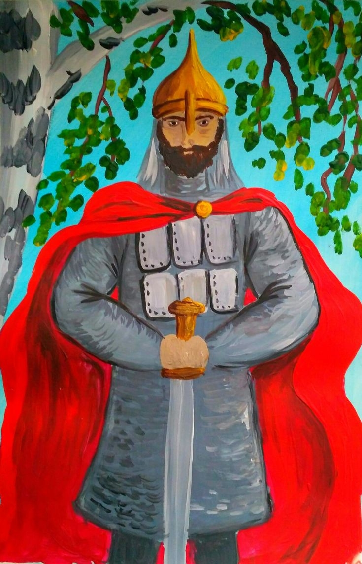 Богатырь рисунок раскраска