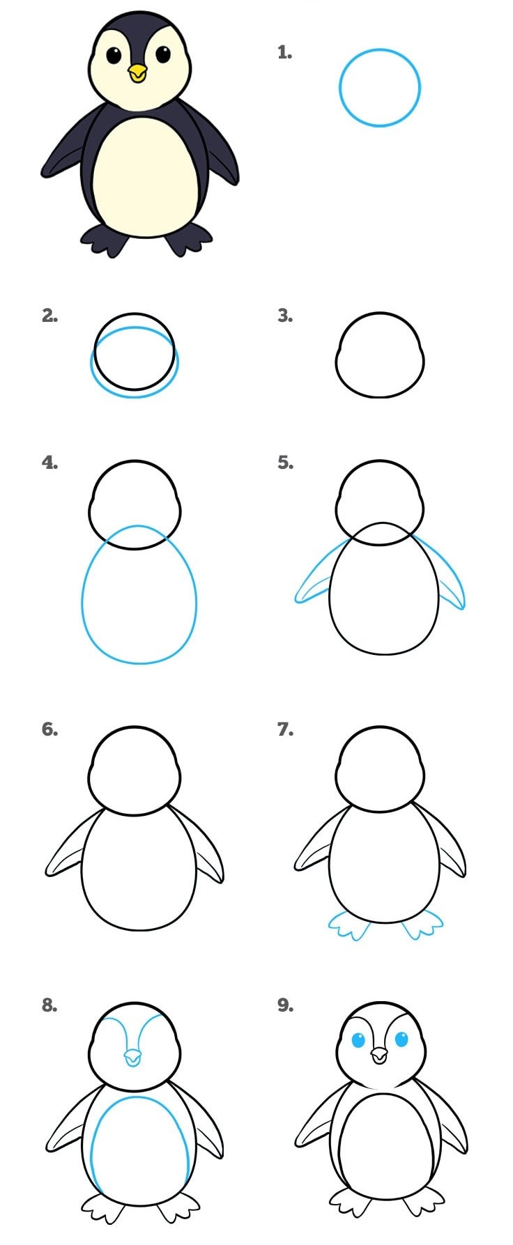 Как нарисовать пингвинов из Мадагаскара карандашом поэтапно ✏