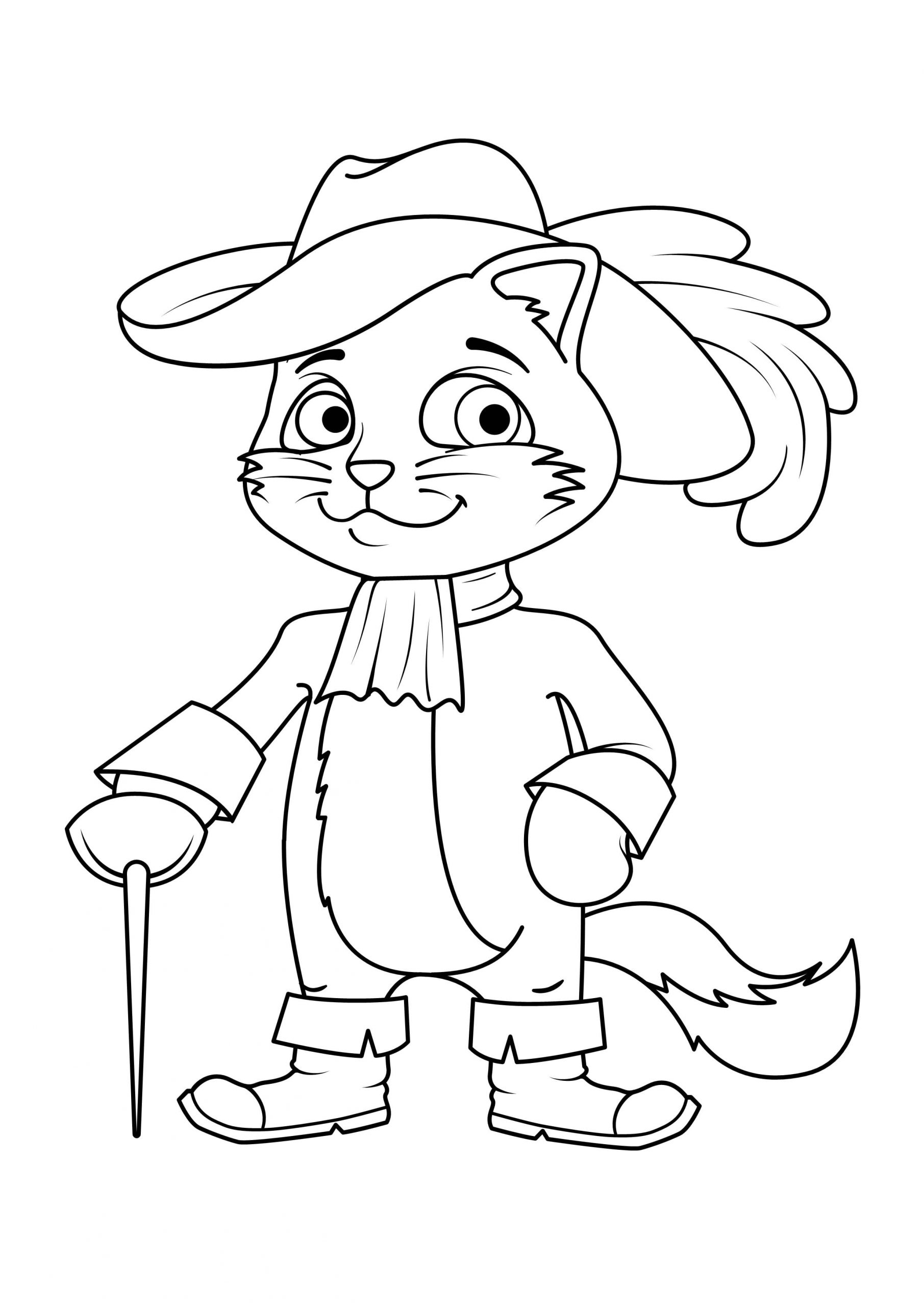 Рисунки Кот в сапогах нарисованный карандашом