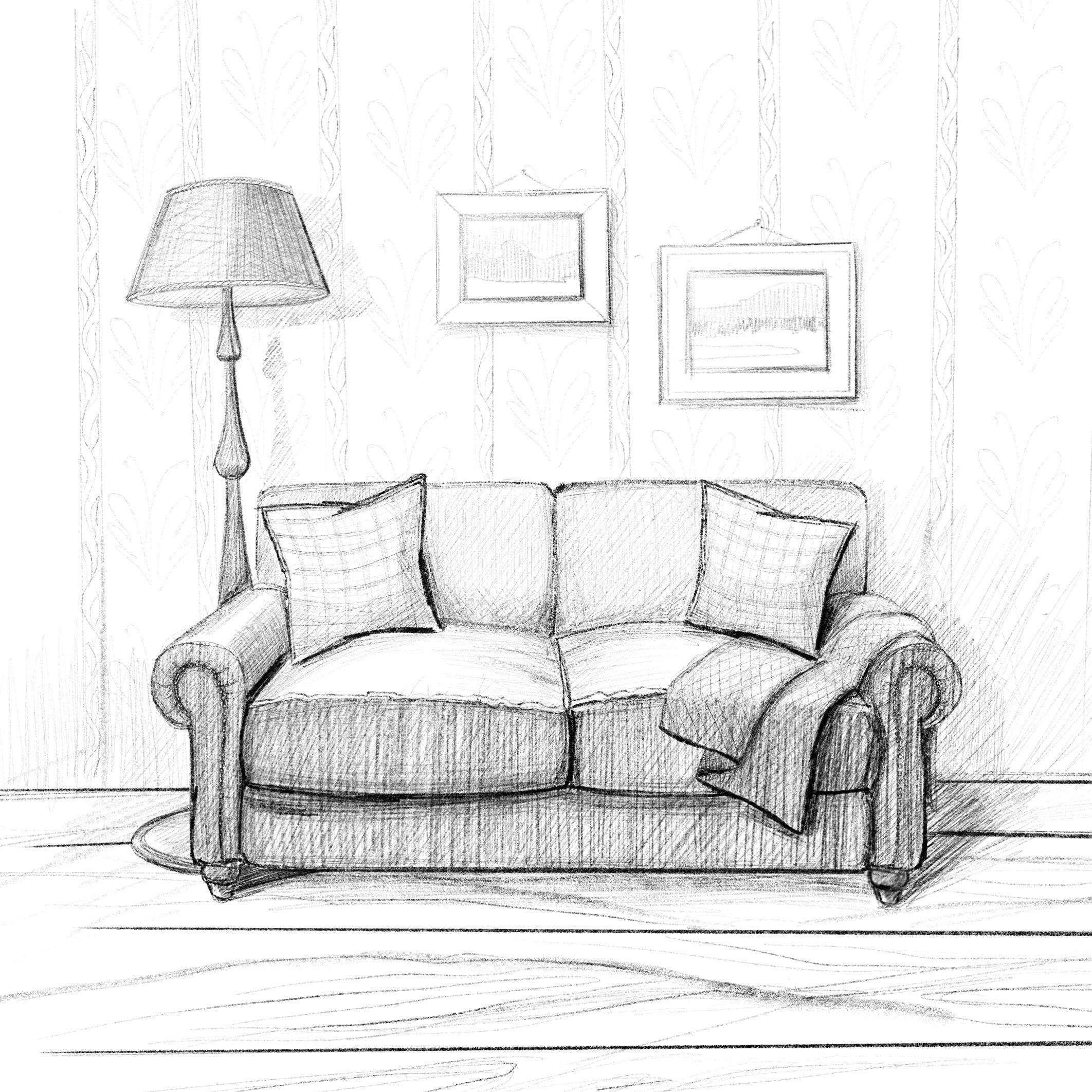 Интерьер карандашом легко. Зарисовки интерьера. Нарисовать диван. Интерьер рисунок. Интерьер карандашом.
