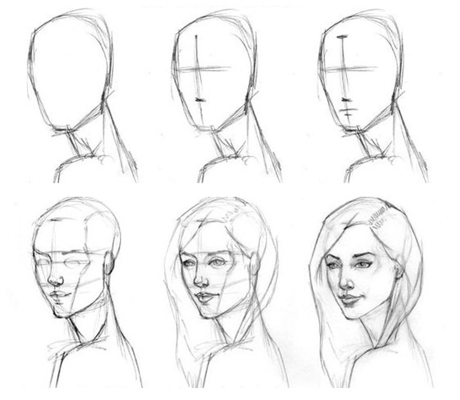 Как нарисовать лицо человека поэтапно для начинающих