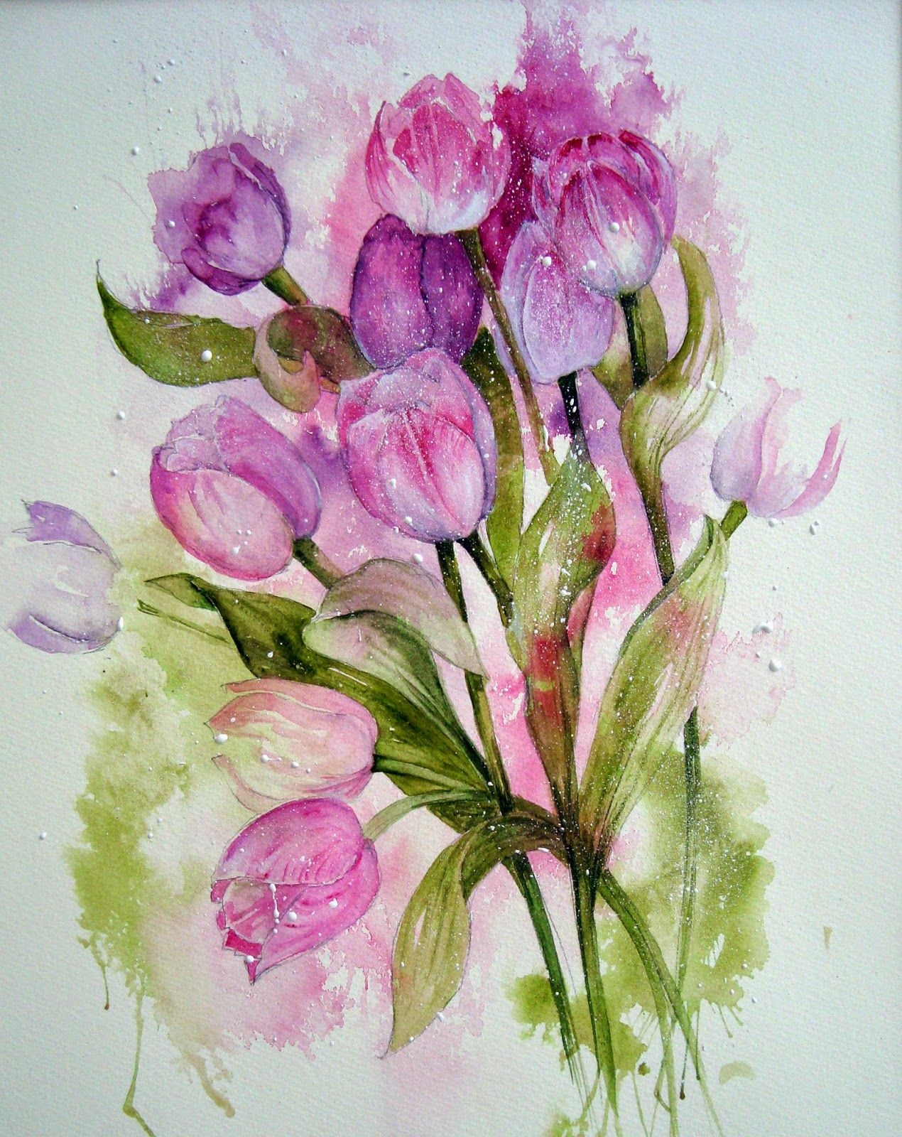 Нарисованные цветы акварелью - 78 фото