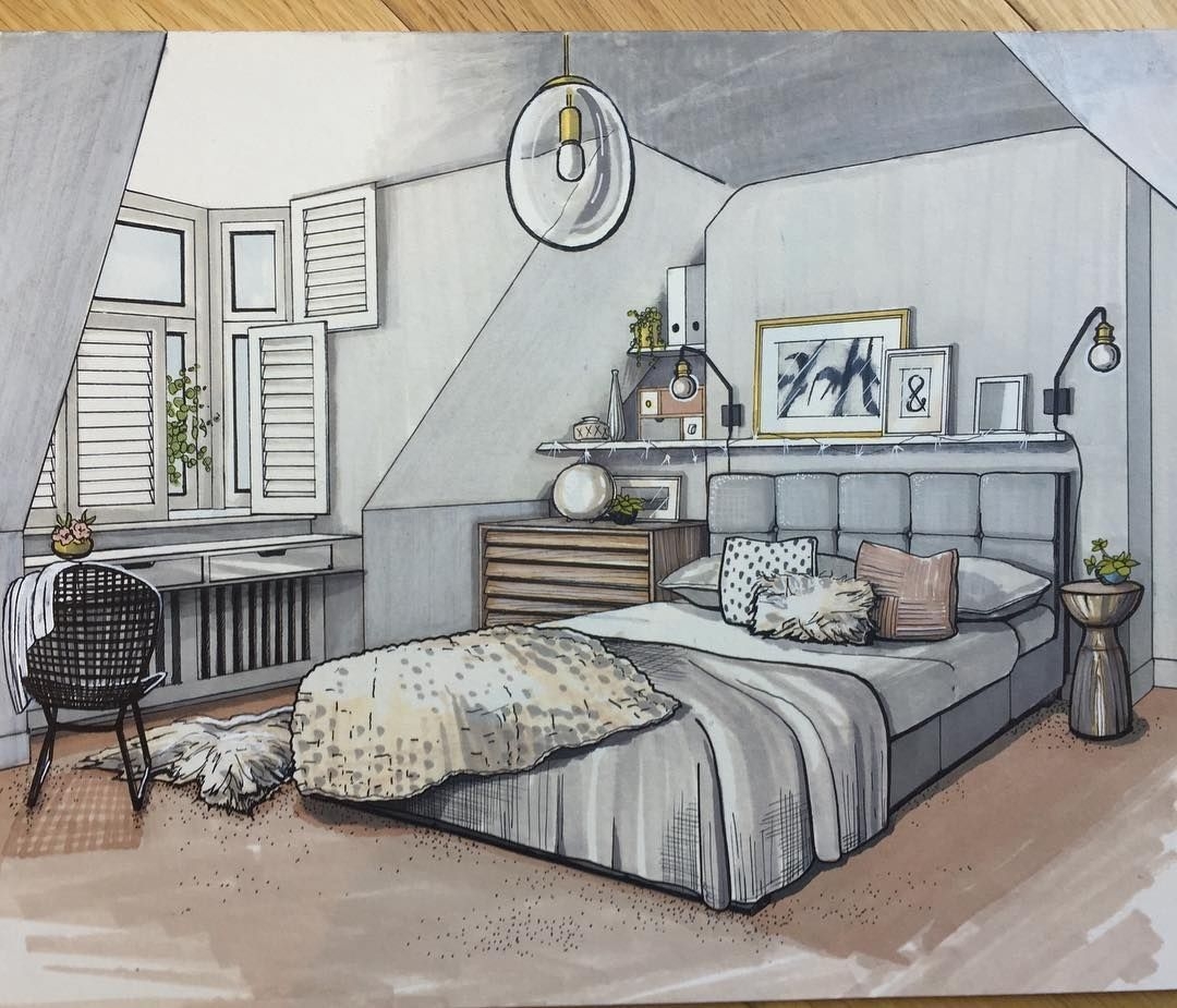 Рисунки комнаты для срисовки (60 фото)