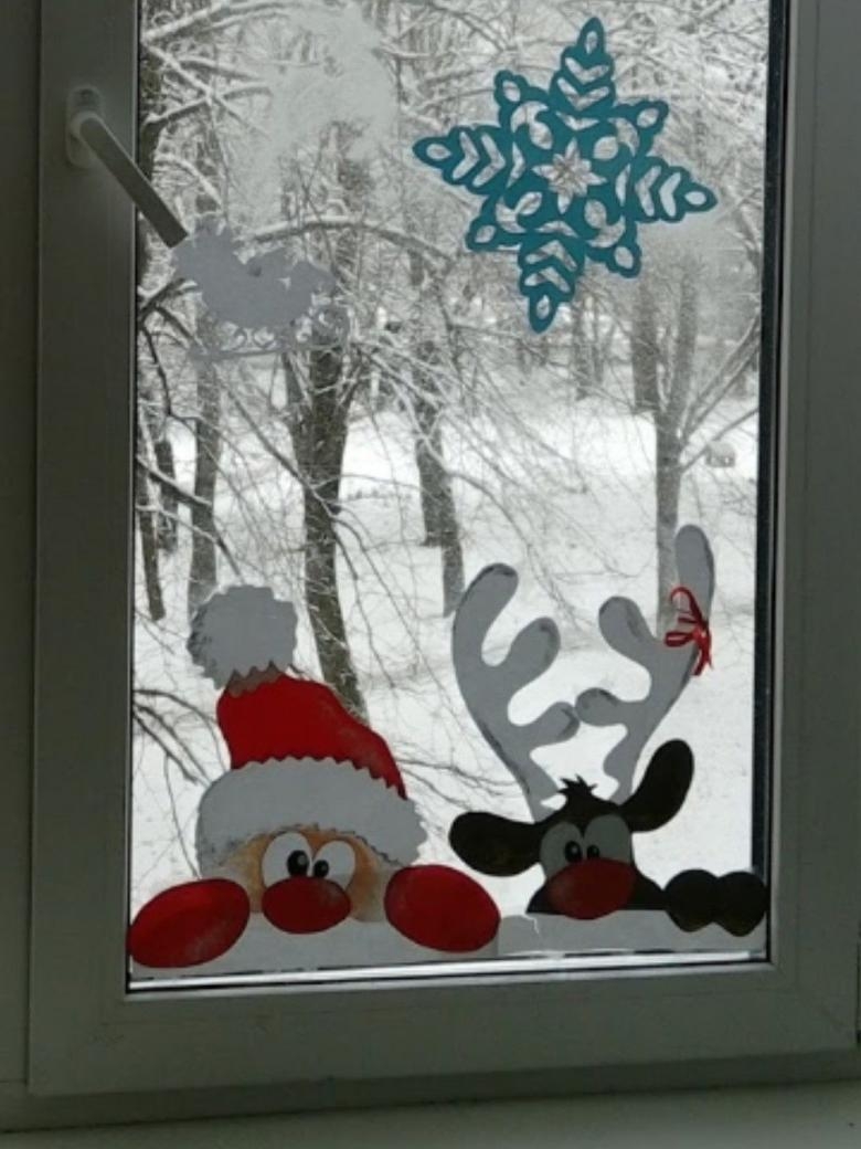 Рисунки на окне к Новому году - Идеи от edding