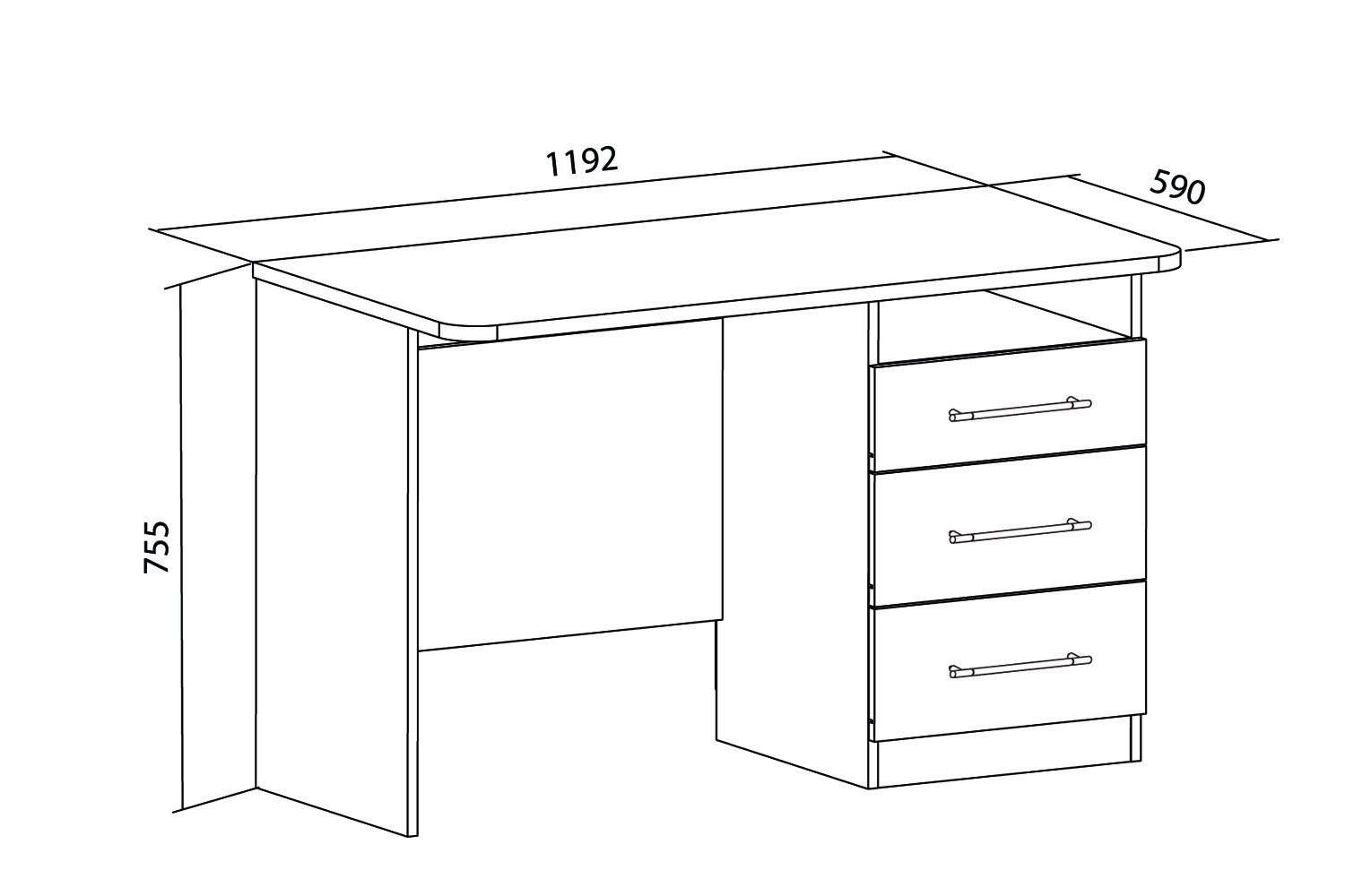Стандартные размеры письменного стола с ящиками