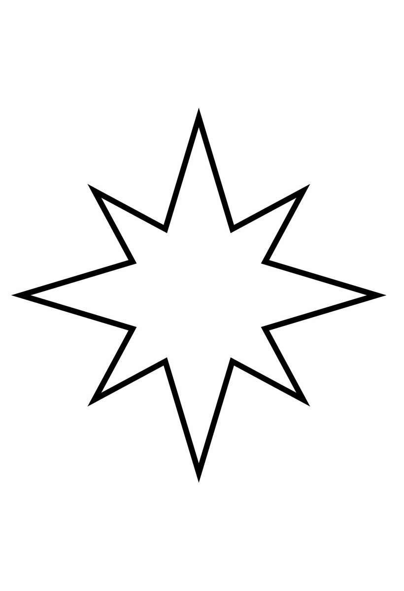 Шаблон звездочка 8 для бантов из лент