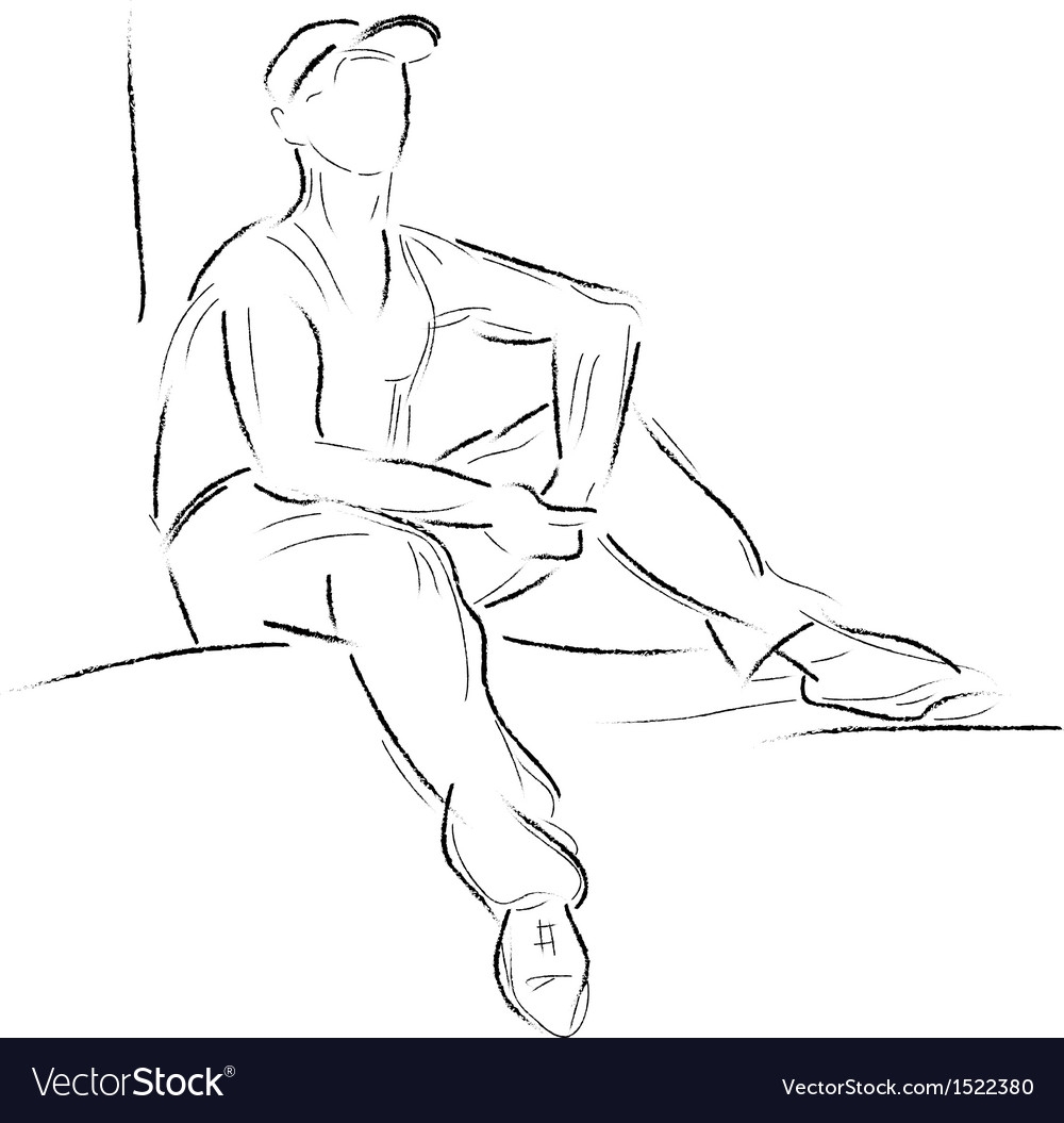 Эскиз сидящего человека
