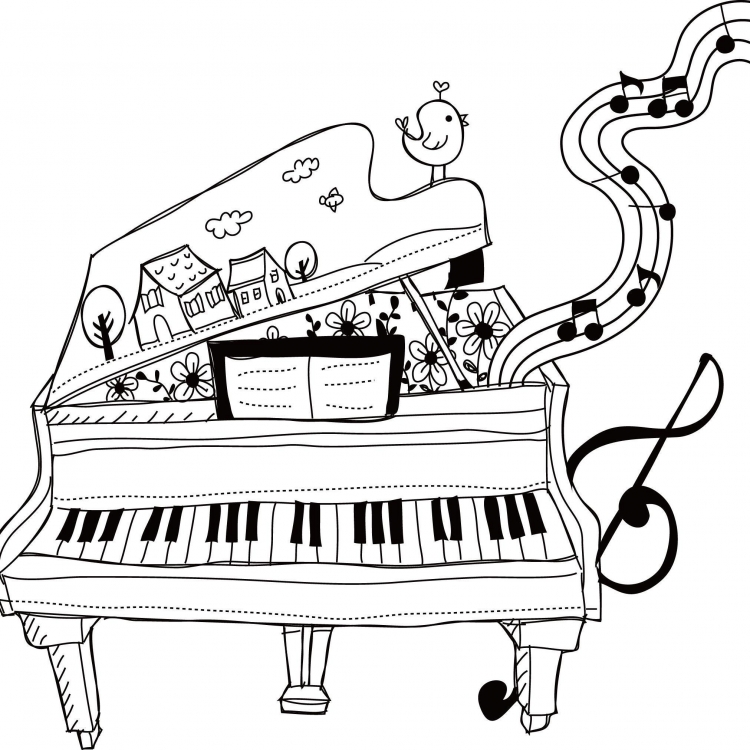 Рисунок пианино для детей