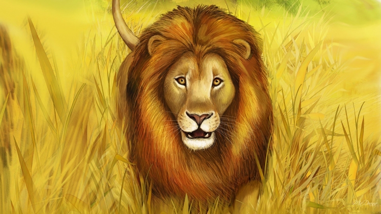 Детский рисунок льва