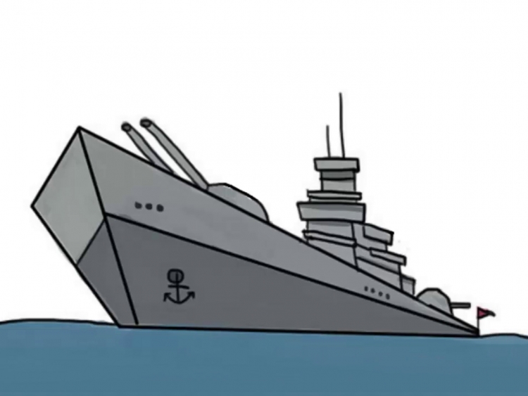 Военный корабль детский рисунок