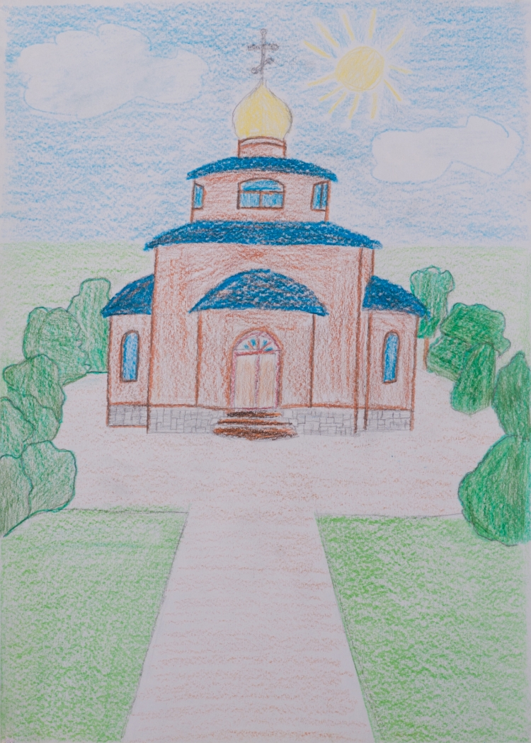 Рисунок церкви для детей