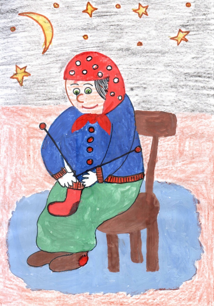 Мультяшная бабушка в очках