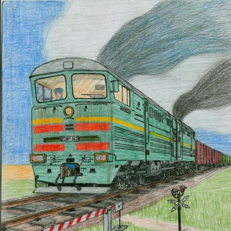 Рисование красивый поезд