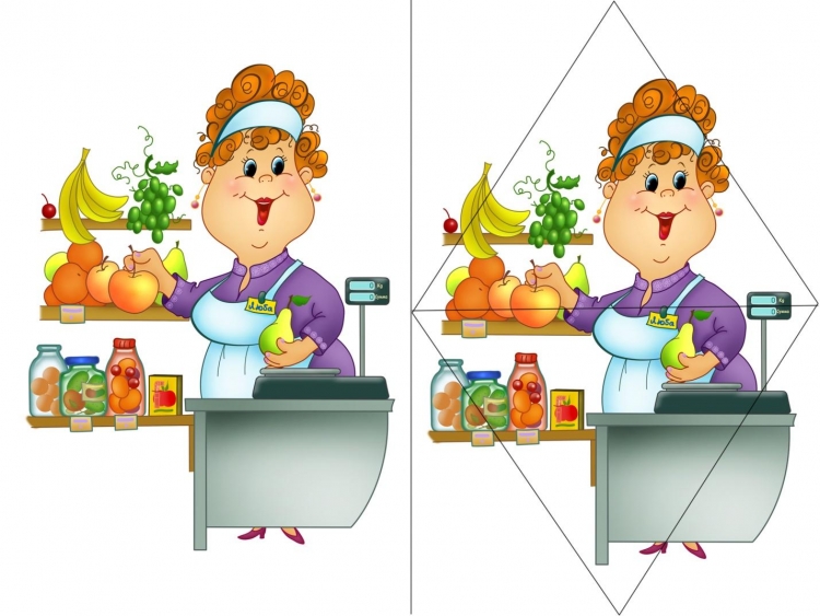 Иллюстрация касса в продуктовом магазине