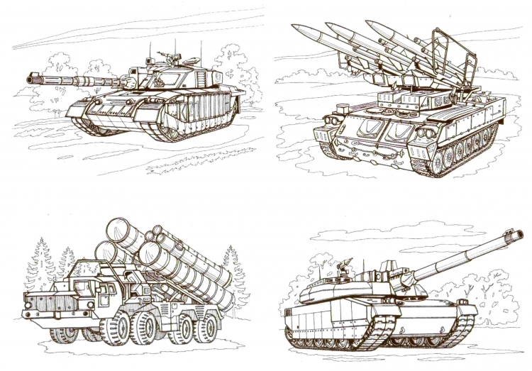 Раскраска: военные