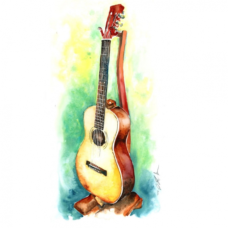 Детский рисунок гитары