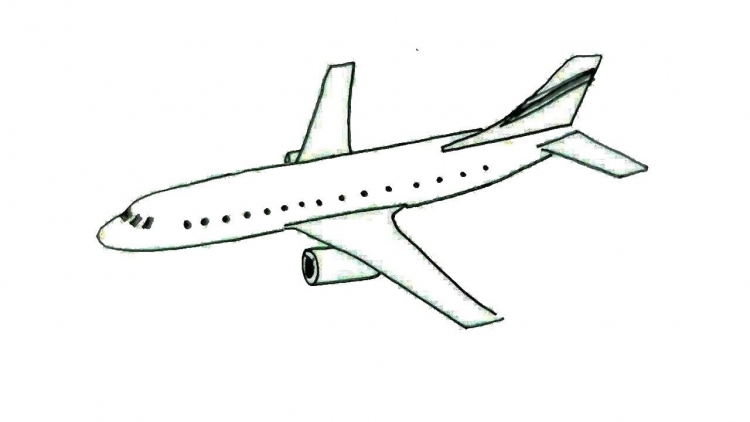 Самолет рисунок легкий
