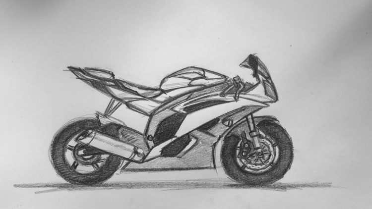 Рисунок мотоцикла простой
