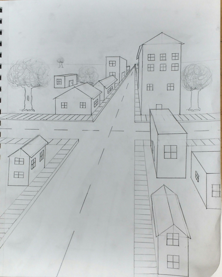 Легкий рисунок улицы