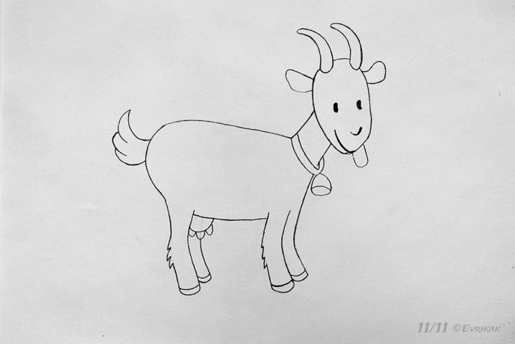 Простой рисунок козы