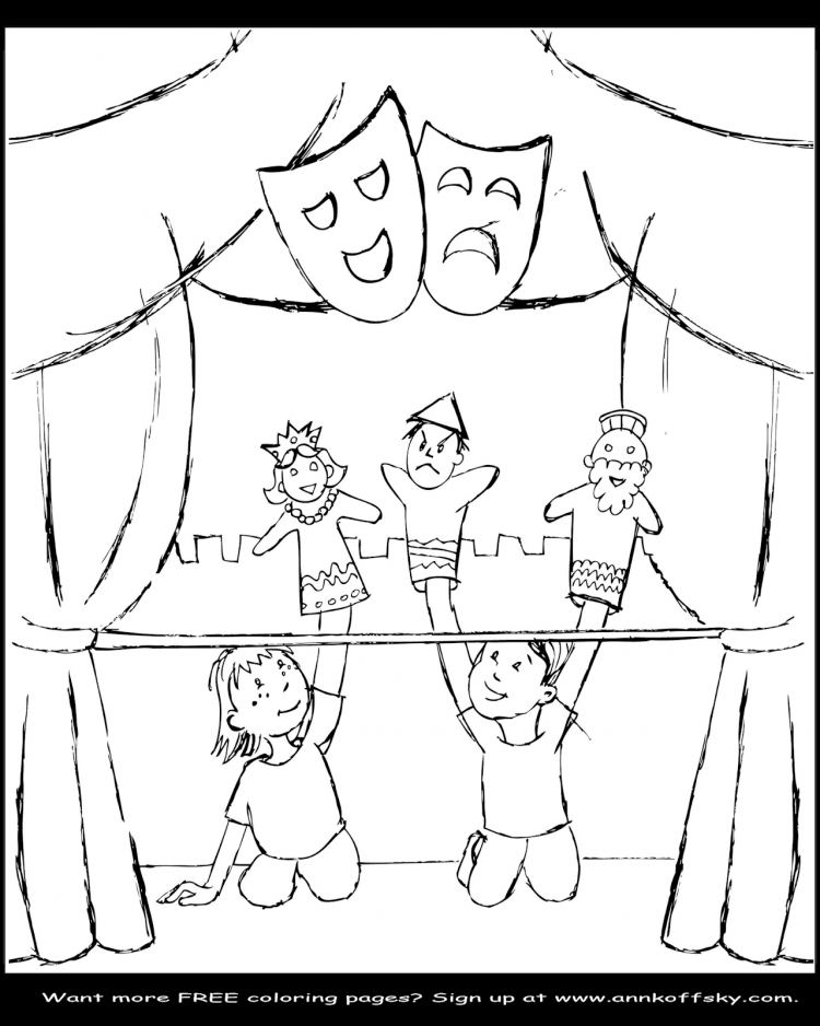 Кукольный театр рисунок карандашом