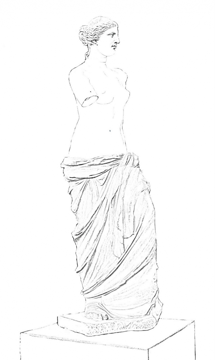 Венера милосская рисунок карандашом