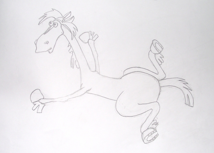 Конь юлий рисунок карандашом