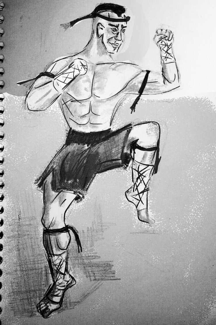 Рисунок боксера карандашом