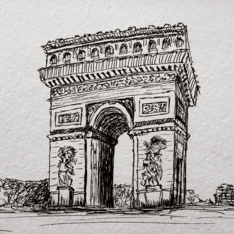 Триумфальная арка рисунок карандашом