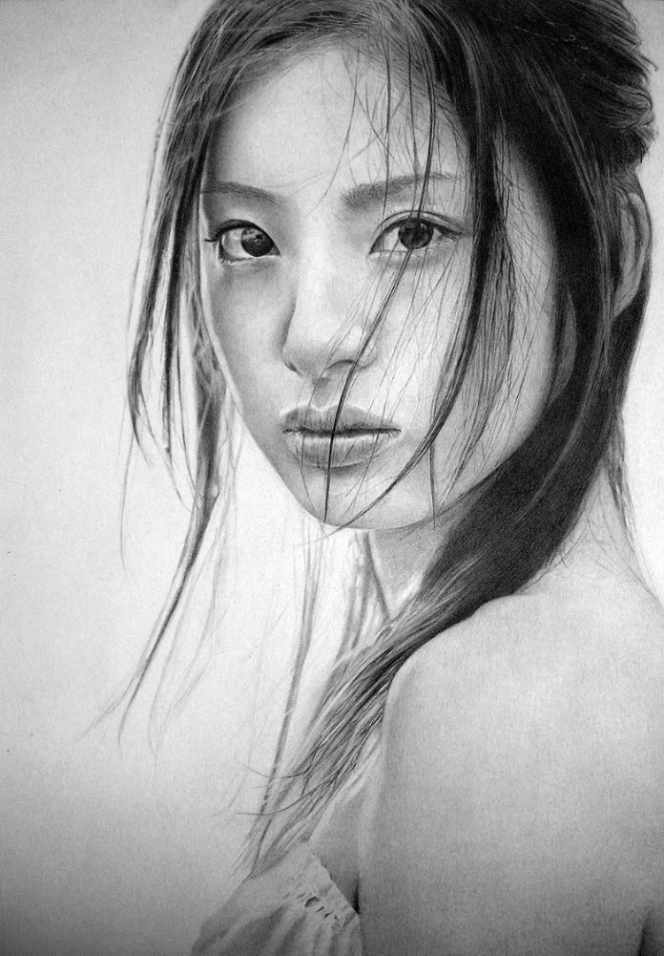 Китаянка рисунок карандашом