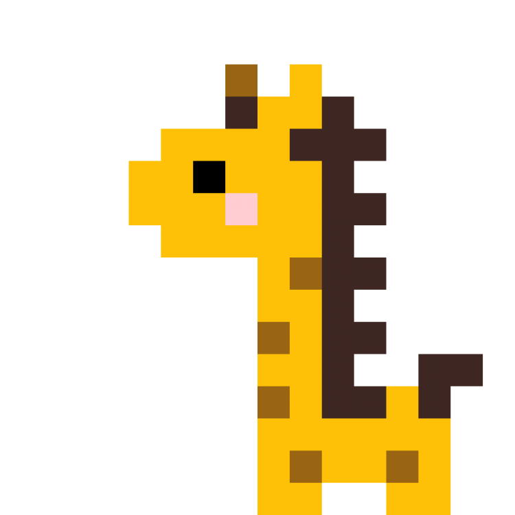 Жираф по клеточкам